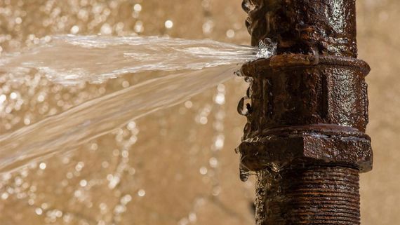 A customers burst water pipe.